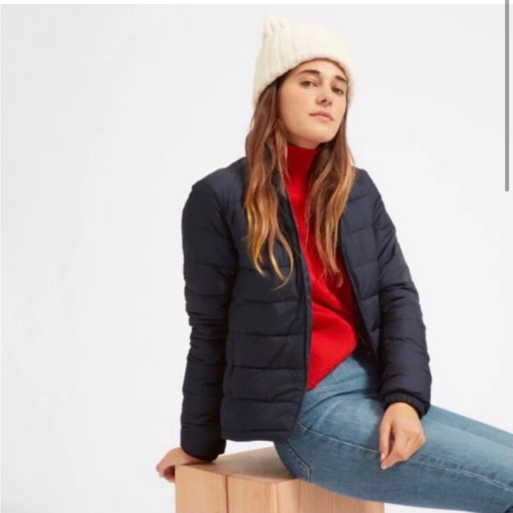Everlane Navy Blue Short Puffer Jacket